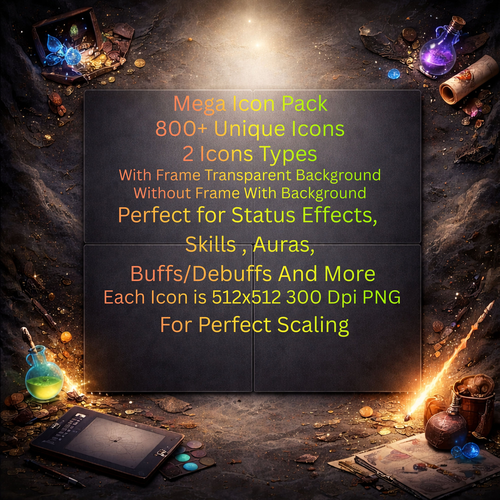 Mega RPG Icon Pack – 800+ Fantasy Status Effect Icons | Buffs/De buffs ...