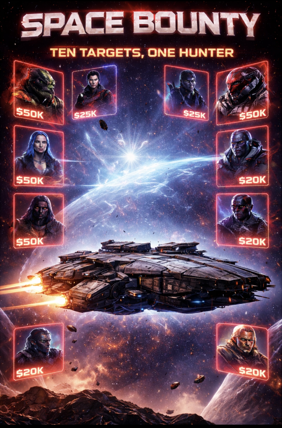 Cover image for Space Bounty, Ten Targets, One Hunter