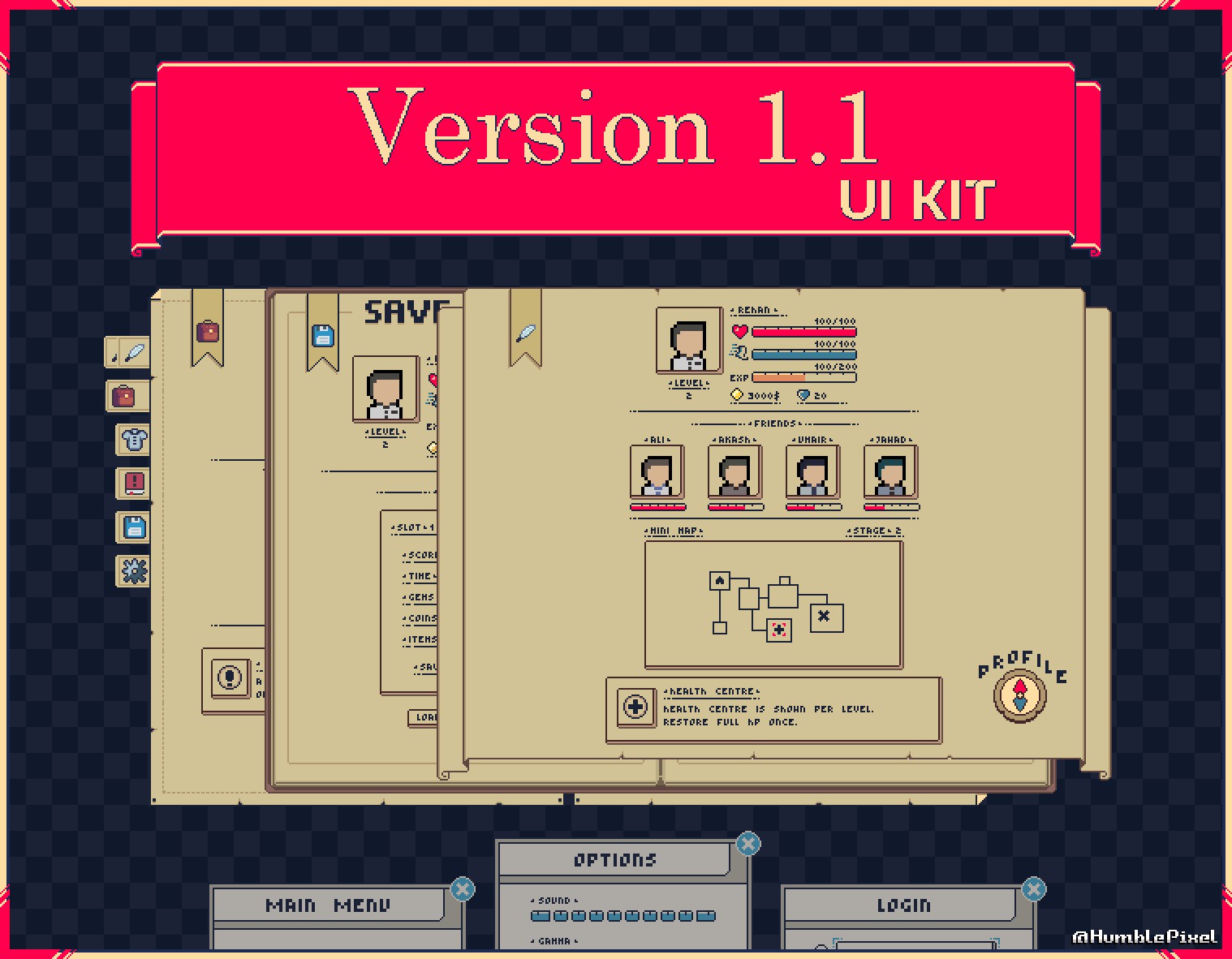 Treasure Ui Panel Super Asset Bundle #3 : UI Kit by Humble Pixel
