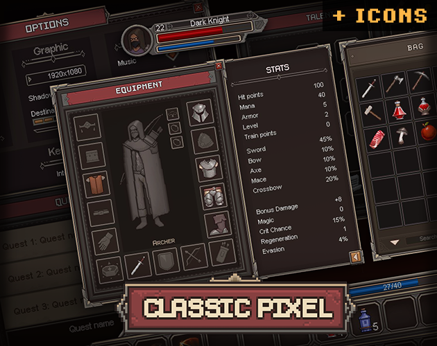 Pixel Ui Library Classic Pixel UI by PONETI