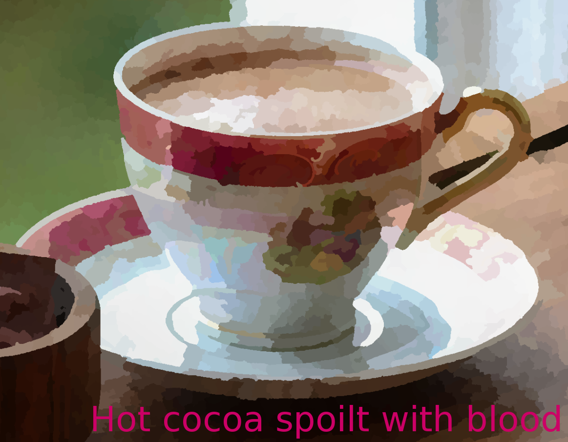 Cover image for Hot Cocoa, spoilt with blood