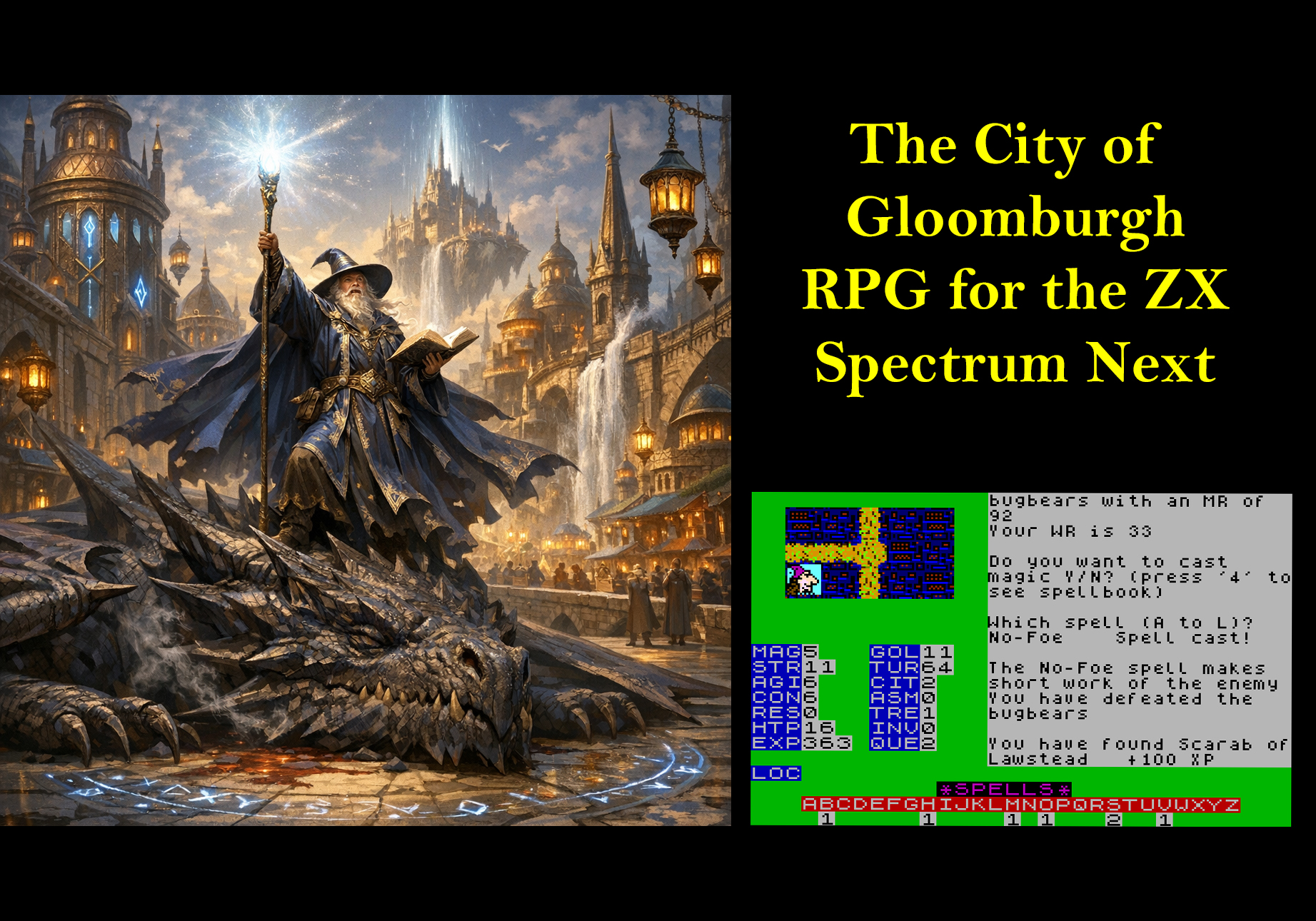 The City of Gloomburgh for the ZX Spectrum Next by Martin Page
