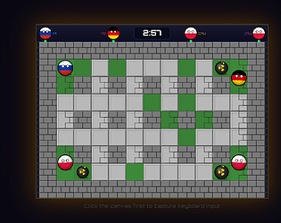 Countryball Bomberman game screenshot