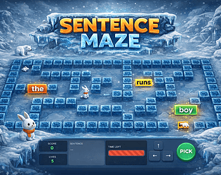 Ice Maze - Sentence Builder game screenshot