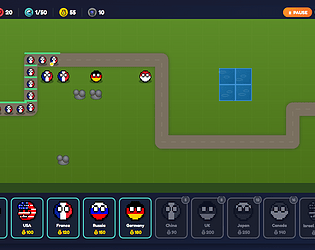 Countryball TD game screenshot