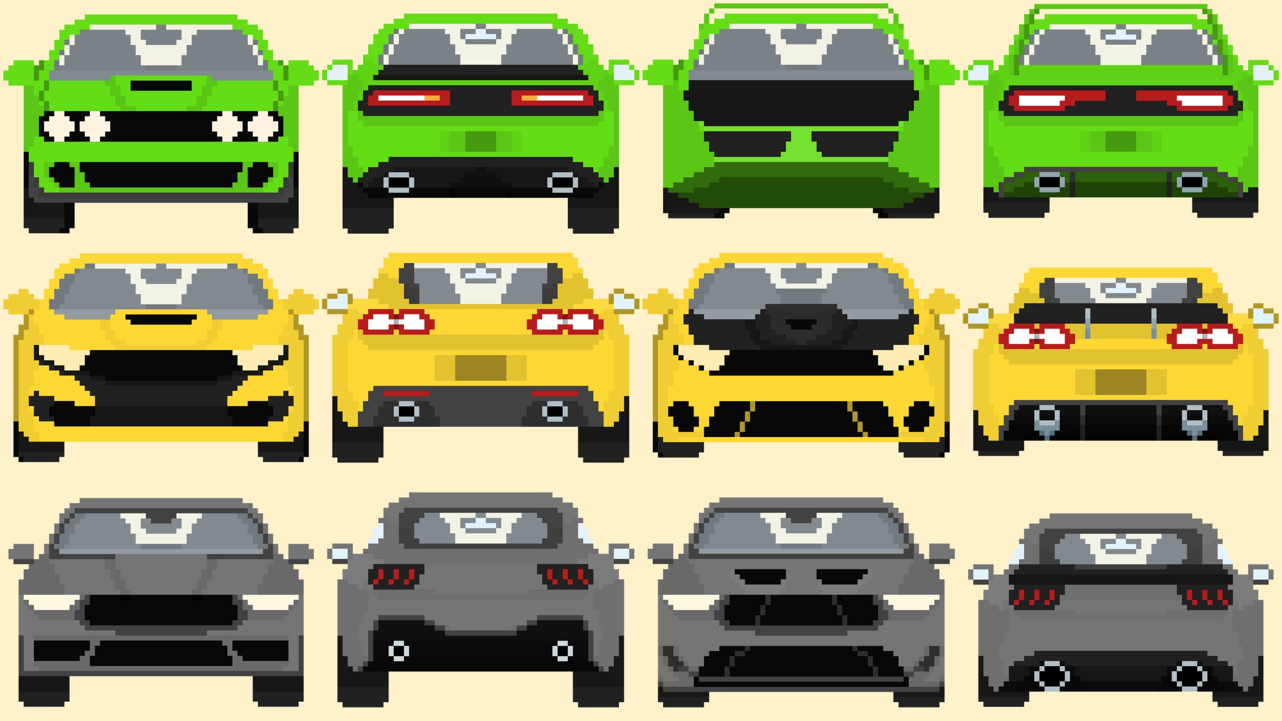 Cars Sprites Pack #11 (+3 cars animated) by Pay 'n' Sprite