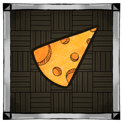 Snacks A cheese in a room.