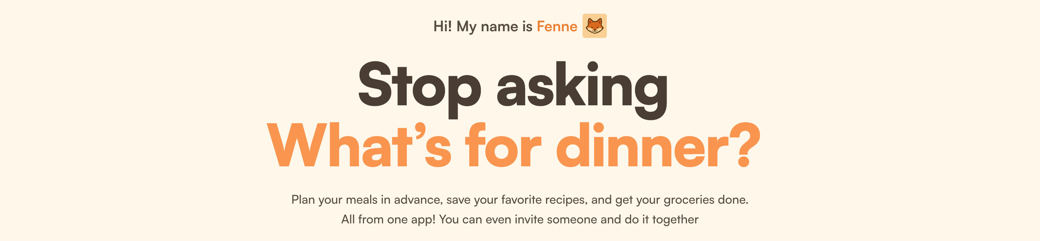 Fenne: Meal Planner, Groceries