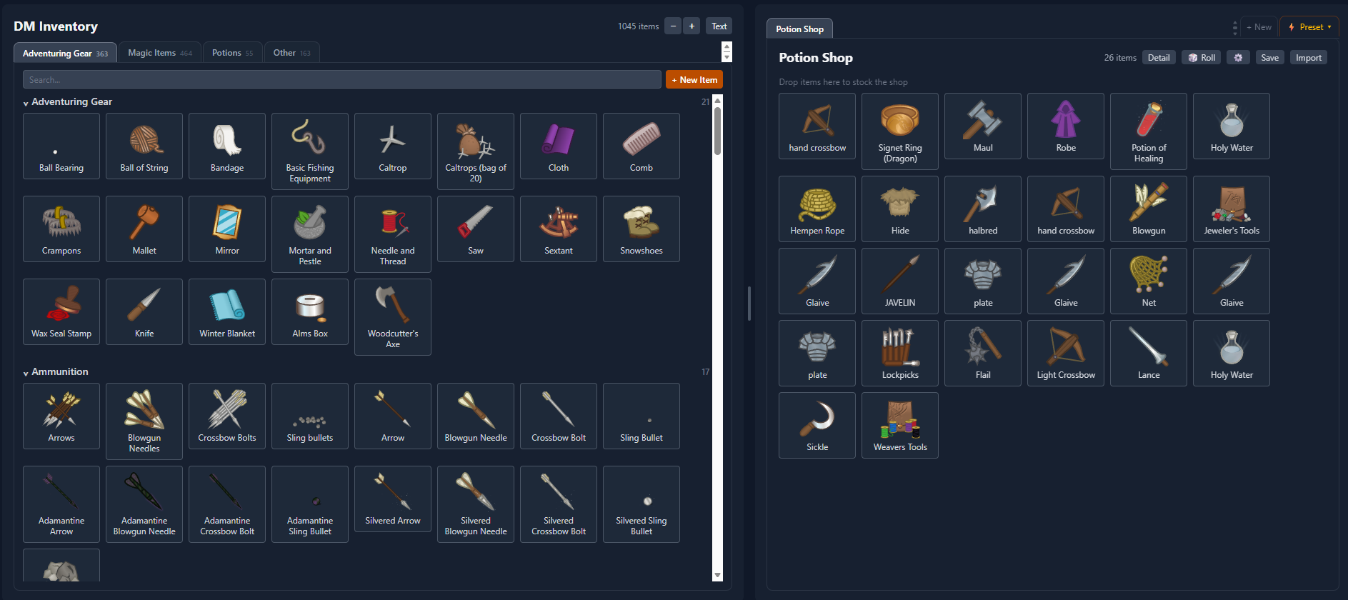 D&D Item Shop Manager