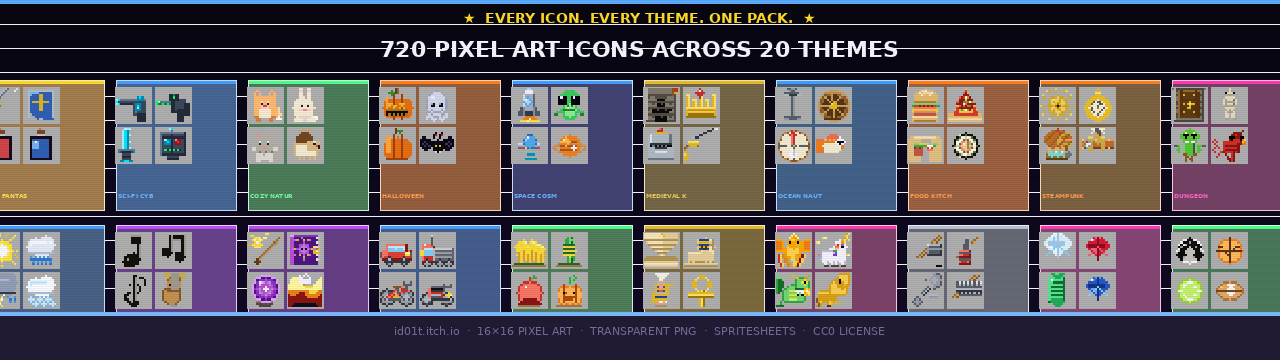 720+ Pixel Icons Ready for Your Game -  Drop In & Start Creating
