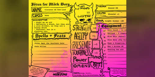 Cover image for New Mörk Borg Character Sheet