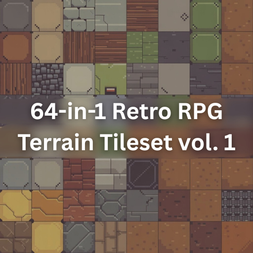 Rpg Tilesets Rocks 64-in-1 Retro RPG Terrain Tileset vol. 1 by cortino