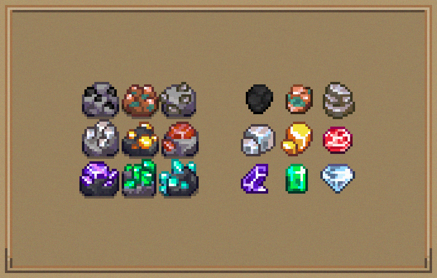 Mini Fansy Pixel Ore & Mining Resource Pack