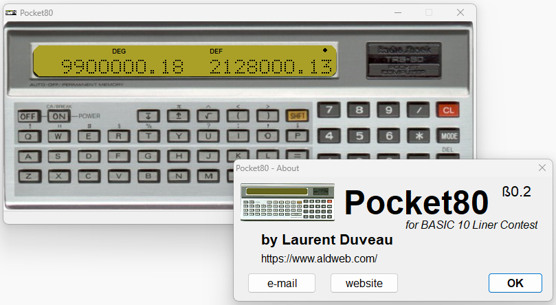 Kind Of Blackjack (Sharp PC-1211) by aldweb