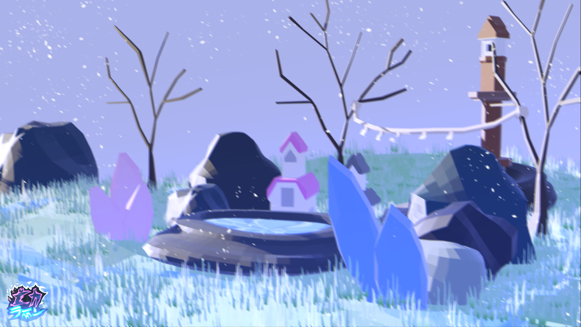 Blender Showcase 1 - Low Poly Small Town (Blender)