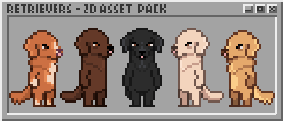 Retrievers - Animated Pixel Dogs