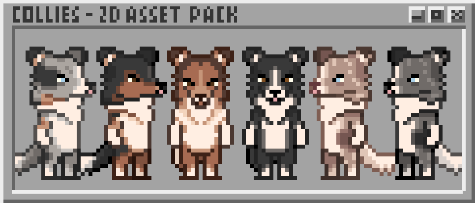 Collies - Animated Pixel Dogs