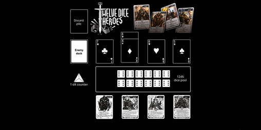 Cover image for Twelve Dice Heroes — Solo Dice Strategy Meets Poker Hands