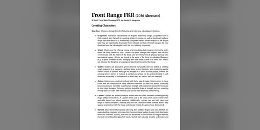 Cover image for Front Range FKR (2026 Alternate)