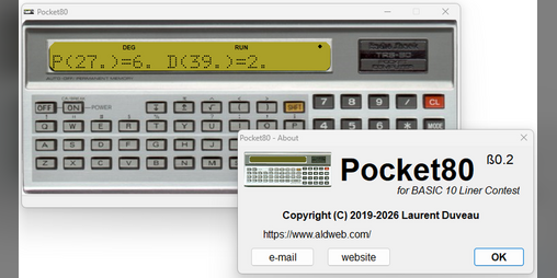 Cover image for Brainfuck interpreter (Sharp Pocket PC-1211) by aldweb
