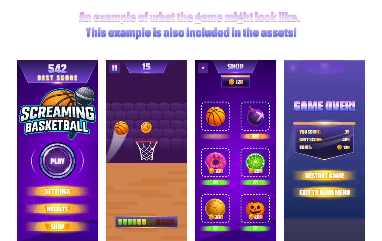 UI DESIGN GAME: Screaming Basketball by Kraupin - UI Designer