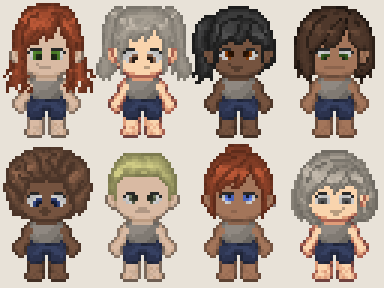Chibi Pixel Bundle - Modular Female Character Assets by ConstantReject13