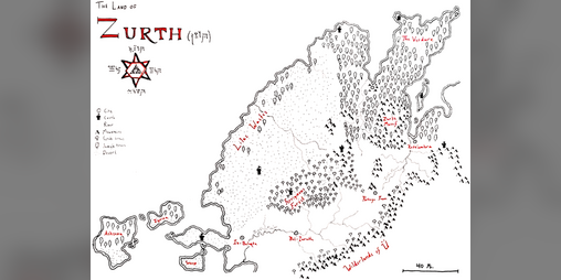 Cover image for The Land of Zurth: An Antarctic Hexcrawl