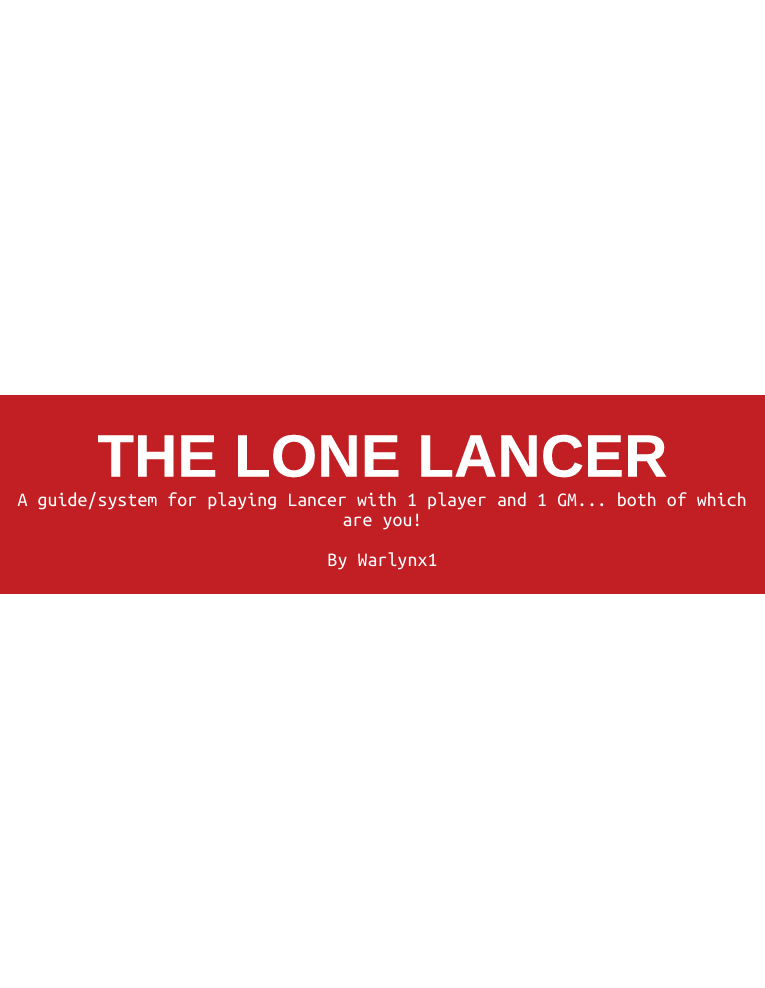 Cover image for The Lone Lancer