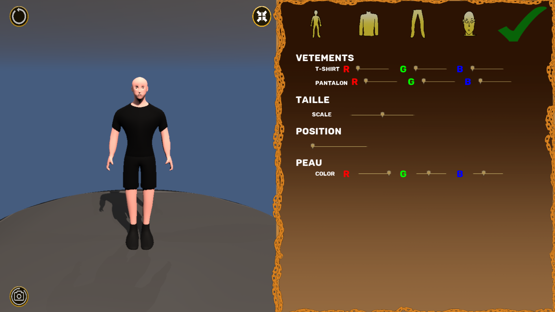 Editeur de personnage 3D