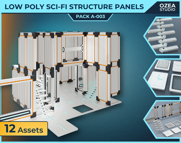 Fi Module Structure Low Poly Sci-Fi Structure Panels Pack A-003 by OZEA Studio
