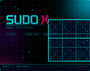 SUDO·X — Neon Sudoku game screenshot