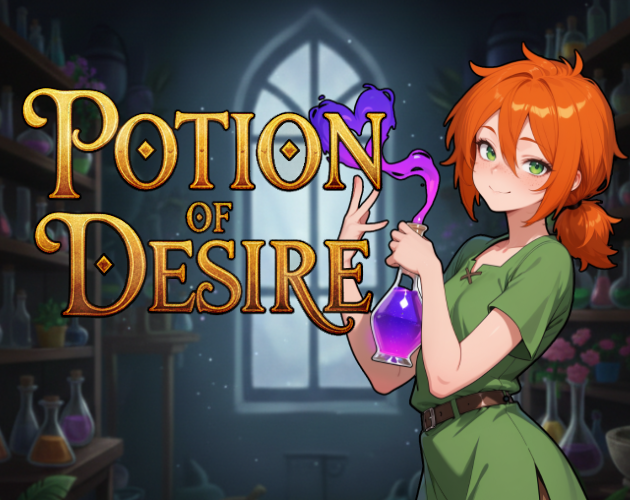 Cover art for Potion of Desire v0.4.0, an adult visual novel by Poddy