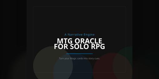 Cover image for MTG oracle for solo RPG