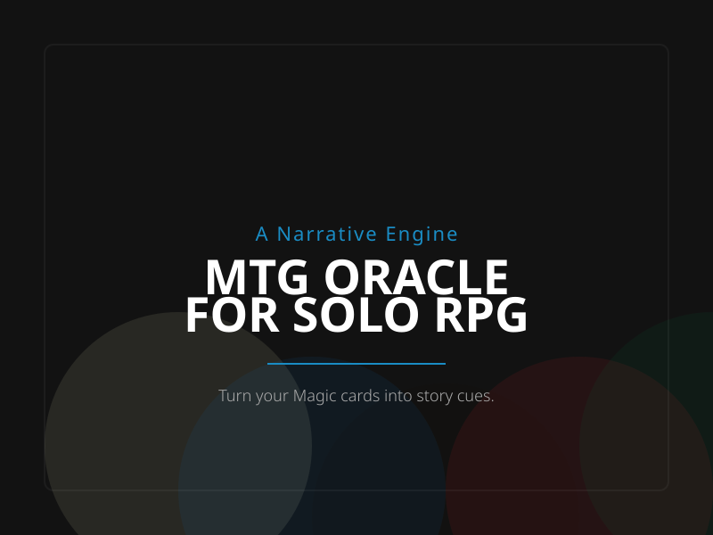 MTG oracle for solo RPG by vehrka MTG oracle for solo RPG by vehrka