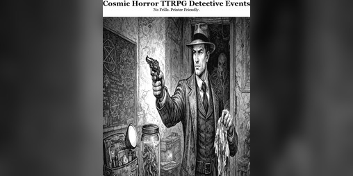 Cover image for Cosmic Horror TTRPG Detective Events