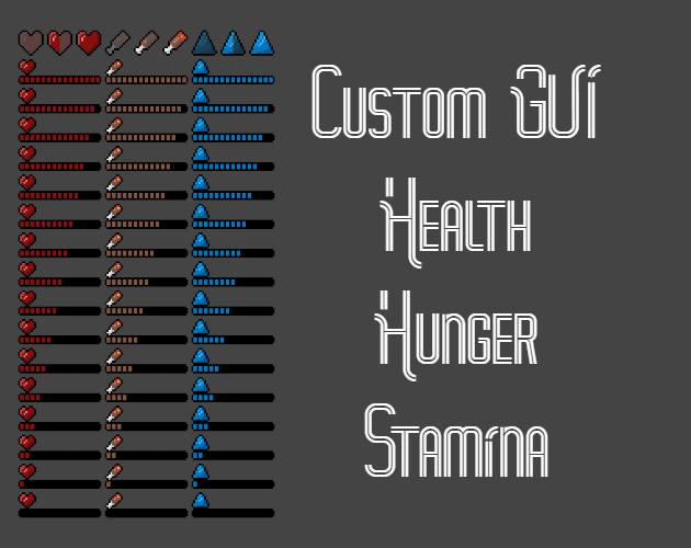Character Health Gui Custom GUI - Health, Hunger and Stamina Bars by ItsCobweb
