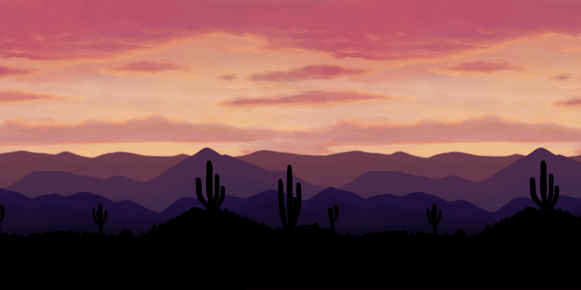 DesertSunset-Parallax Background