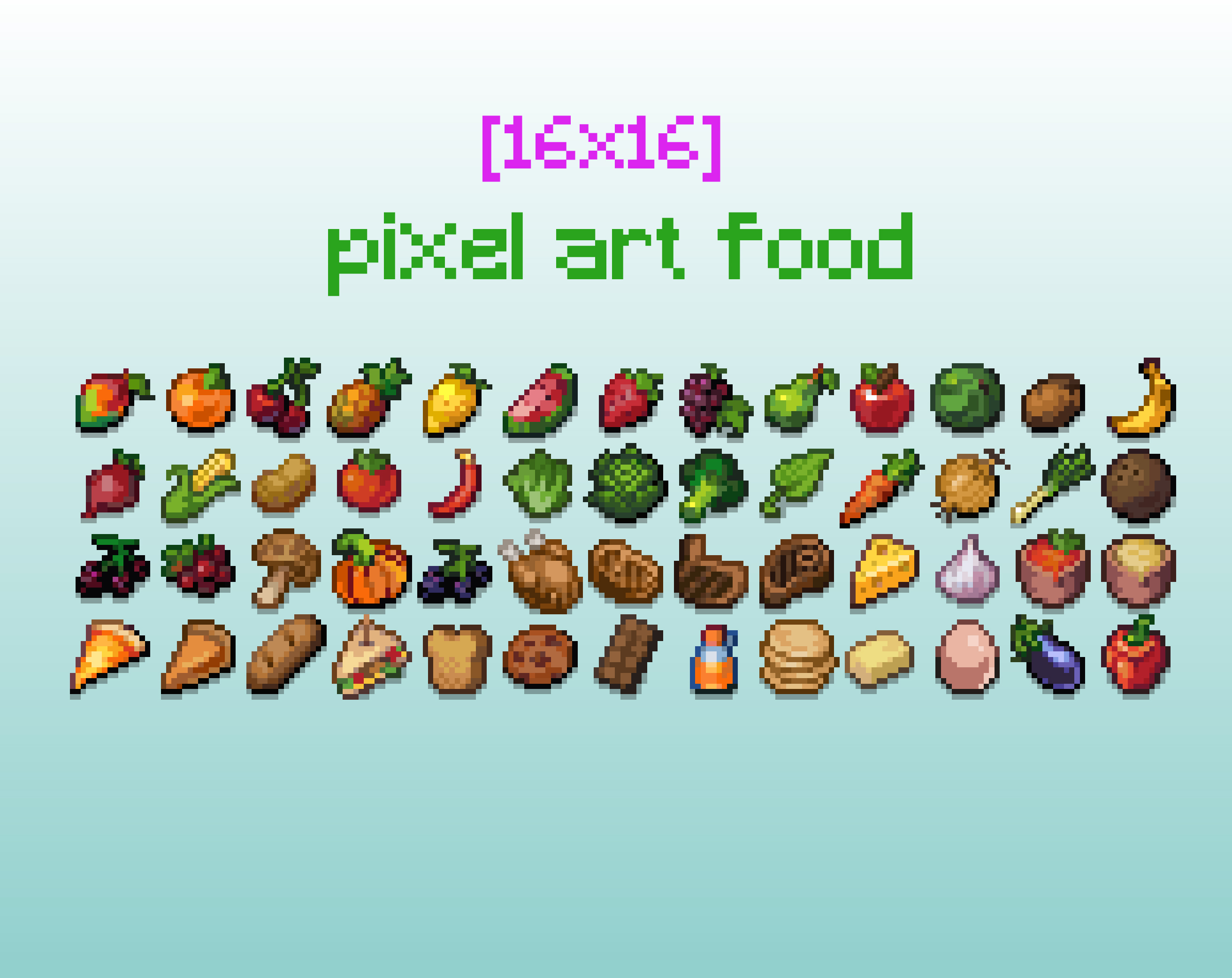 [16x16] pixel art food sprites by Galasz