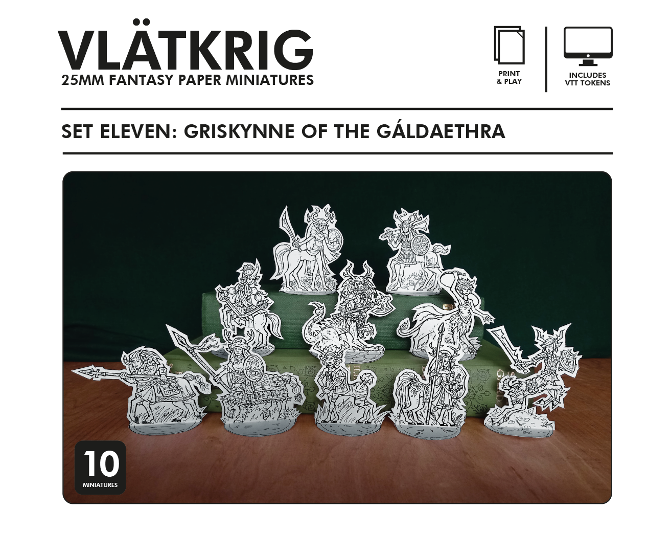 Cover image for Griskynne of the Gáldaethra: Vlätkrig Paper Minis Set Eleven
