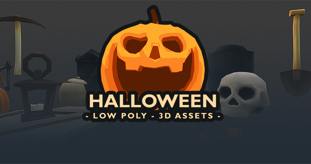 ​Halloween - Low Poly Blender 3D assets -
