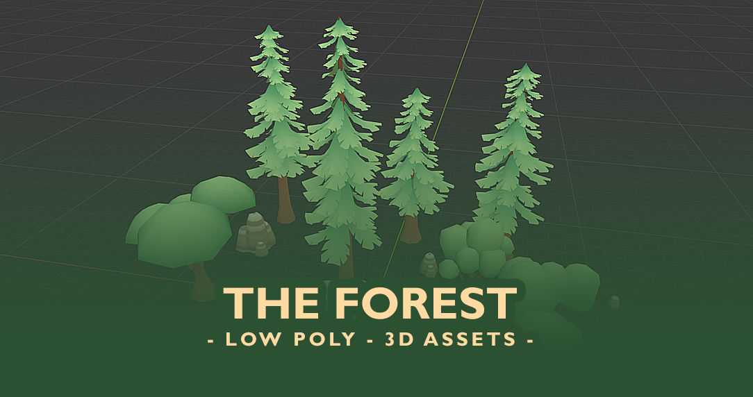 The forest low poly 3d assets by amint studio