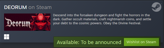 Wishlist DEORUM on Steam!