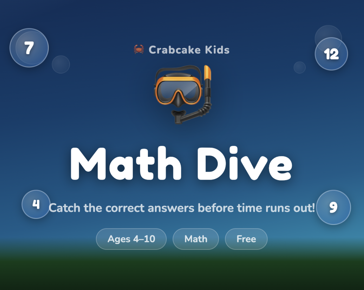 Dive Math Cart Math Dive by Crabcake Kids