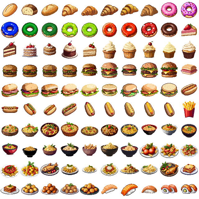 Free + Ultimate Pixel Art Food Pack – 18,700+ Files | 1100+ Assets ...