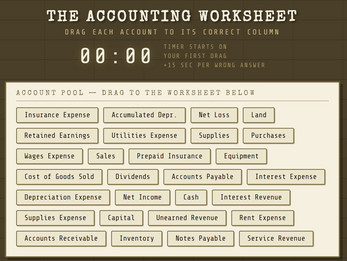 Accounting Worksheet Sorting by Johcoo21