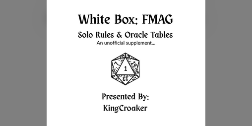 Cover image for White Box FMAG: Solo Tools & Oracle Tables