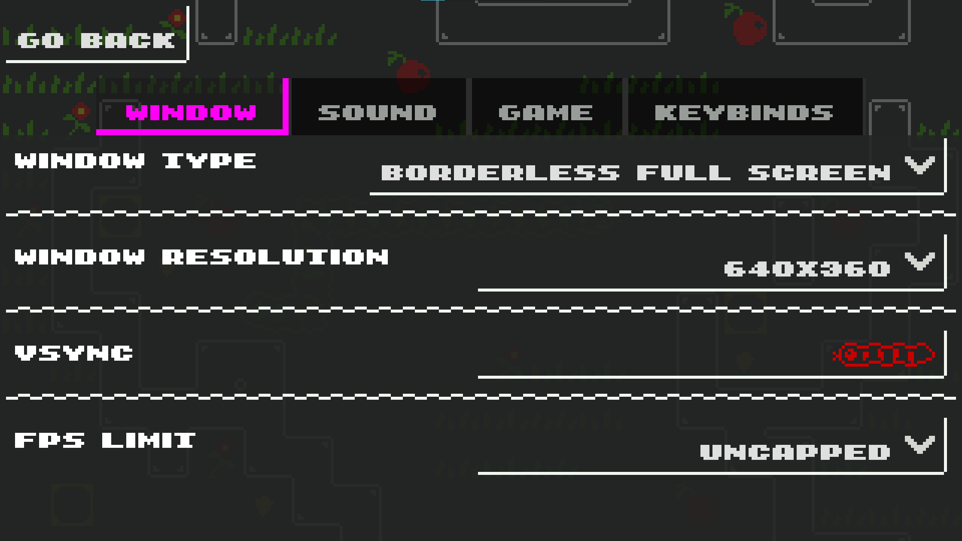 Autogenerated Settings - Snekoban