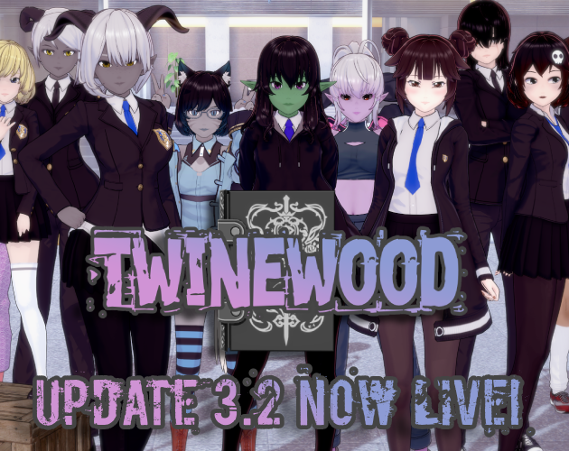 Cover art for Twinewood v1.4, an adult visual novel by Professional Degenerate
