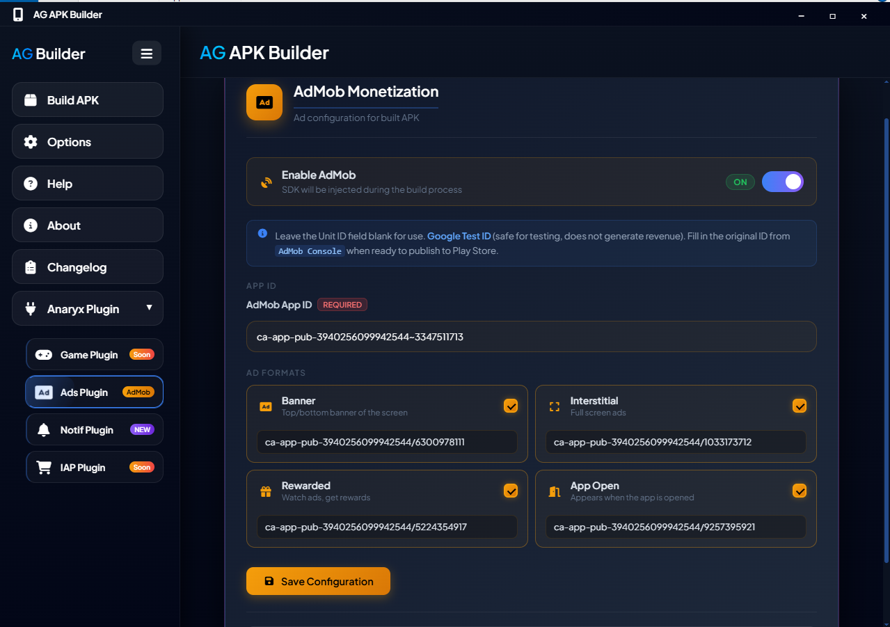 UPDATE v1.3— AdMob & Notifications - AG APK BUILDER ANDROID EXPORT TOOL ...