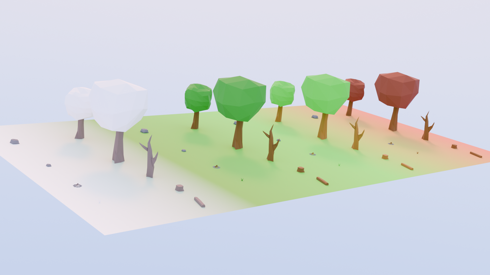 Stylized Low Poly Forest - 4 Seasons Pack by topenom